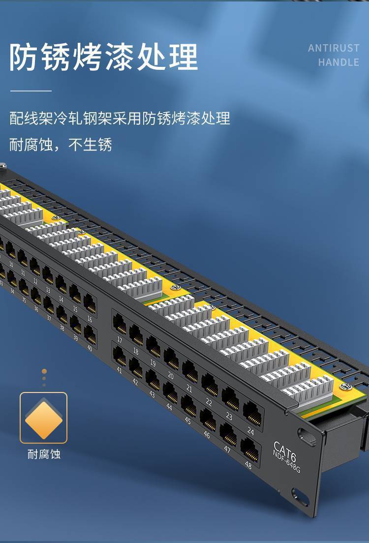 勝為工程級48口1U機架式六類網(wǎng)絡配線架解析